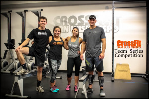 Team Series. "Fast Snatches, SLO Jerks" Left to right Jordon, Lexi, Cheyenne and John.