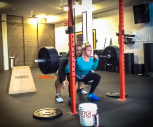 Bonnie PR's her Back Squat at 200lbs (1 of 1) copy